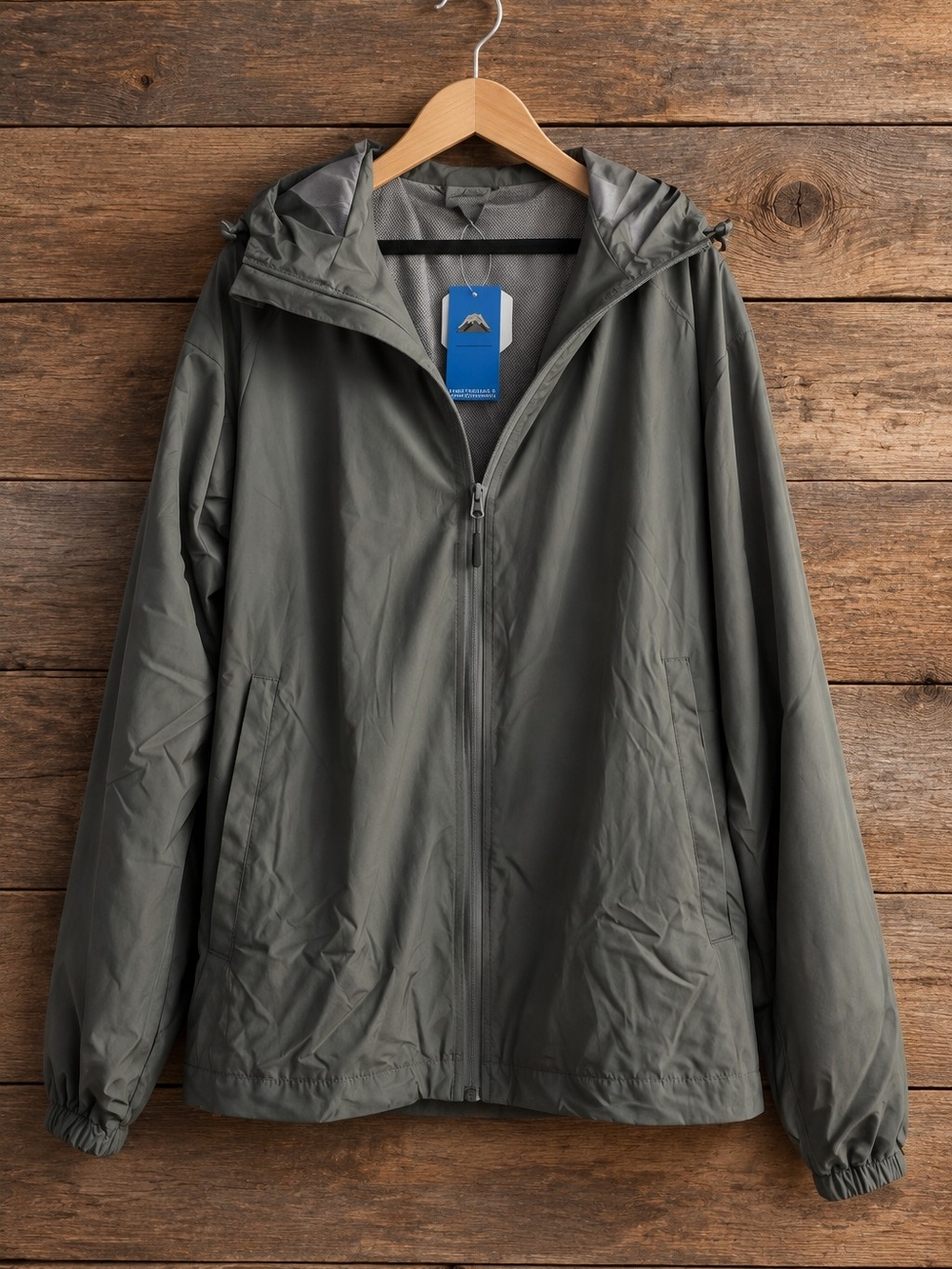 Little Donkey Andy Men's Lightweight Hooded Jacket - Olive Gray NEW
